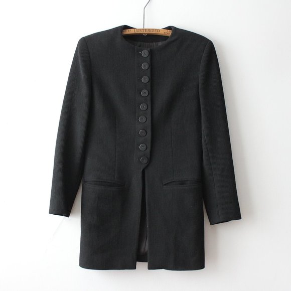 Bergdorf Goodman Jackets & Blazers - Bergdorf Goodman Long Black Wool Blazer